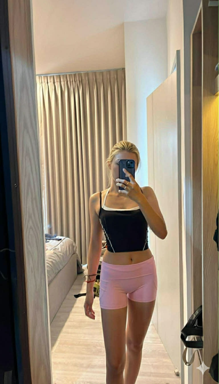 Signature Contrast Piping Halter Crop Sports Bra